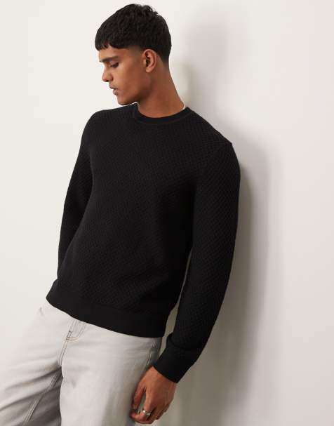 Abercrombie & Fitch – Dressed Up – Strickpullover aus Merinowolle in Schwarz - view 1
