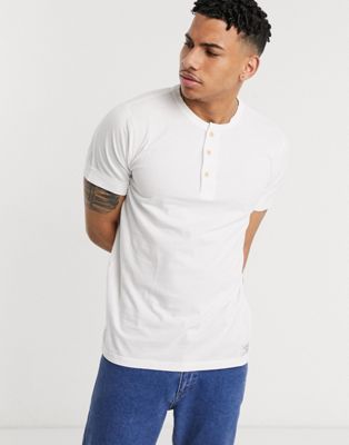 Abercrombie & Fitch dye essentials henley t-shirt-white