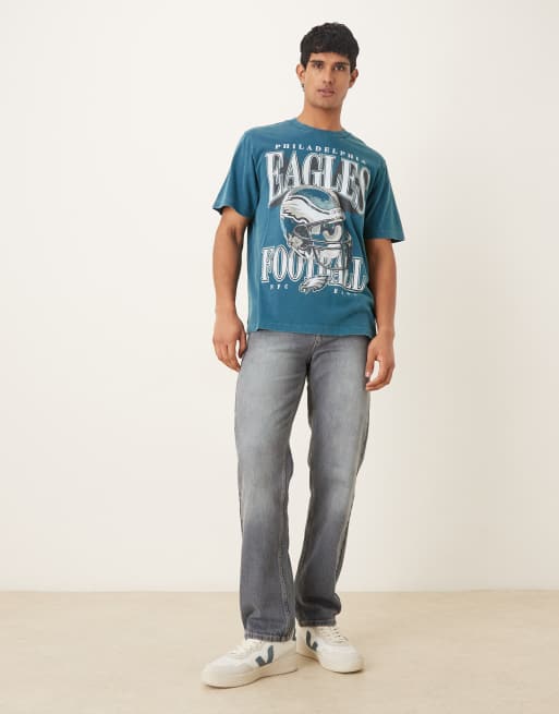 Abercrombie & Fitch Eagles front graphic T-shirt in blue, 2 of 5