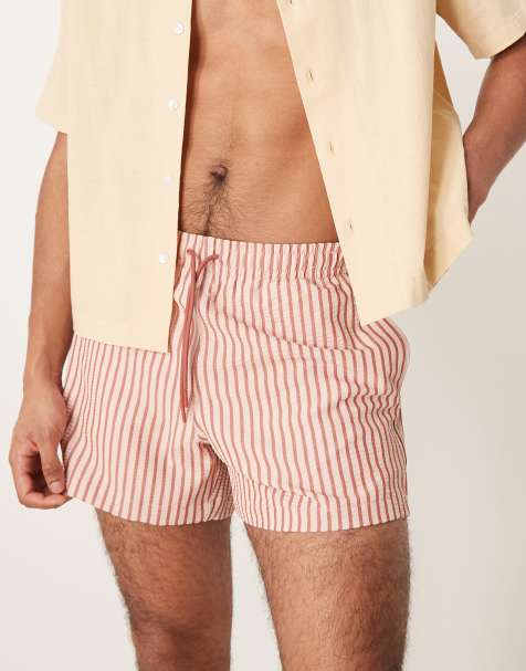 Abercrombie & Fitch – Elastische Badeshorts in Zedernholzbraun - view 1