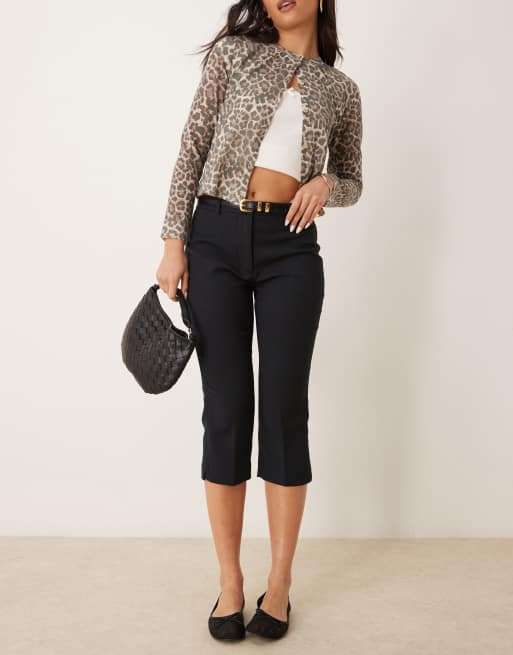 Abercrombie & Fitch - Elegante capri broek met lage taille in zwart