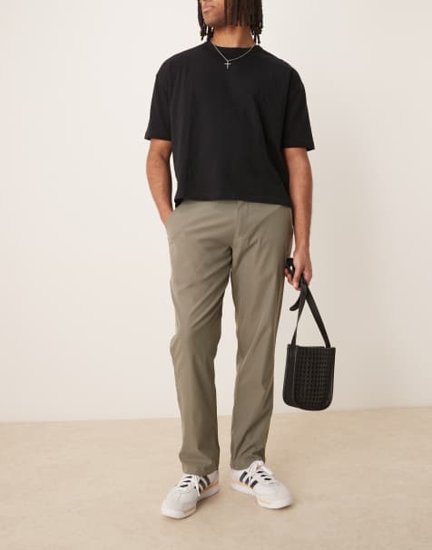 Abercrombie & Fitch – Elegante Hose in Olivgrün mit geradem Schnitt - view 1