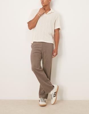 Elegante Relaxed-Fit-Hose in Braun mit geradem Schnitt-Rot Rot W28