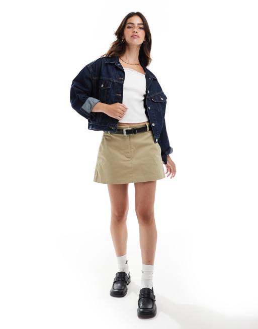 Abercrombie & Fitch – Eleganter Chino-Skort in Olivgrün
