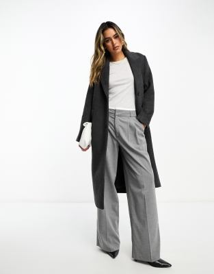 Abercrombie & Fitch – Eleganter Wollmantel in Anthrazit