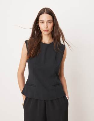 Abercrombie & Fitch - Elegantes Longline-Top in Schwarz