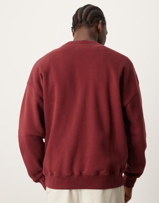 Abercrombie & Fitch – Elevated Icon – Czerwona bluza z okrągłym dekoltem, 4 z 4