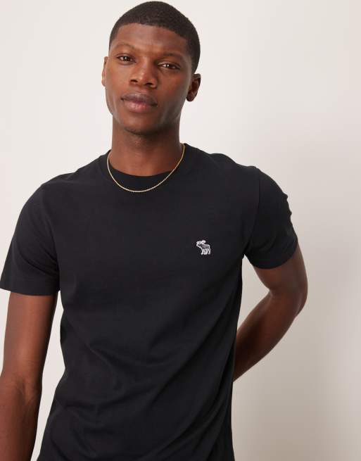 Abercrombie & Fitch elevated icon logo t-shirt in black