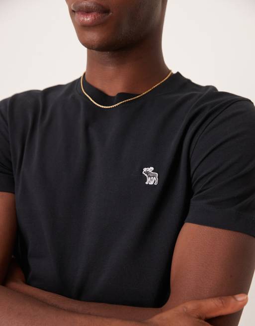 【Abercrombie & Fitch】icon logo t-shir Abercrombie & Fitch A&F Moose Icon Logo Men's Tee Shirt 100