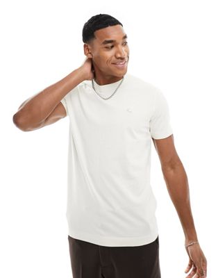 Abercrombie & Fitch elevated icon logo t-shirt in cream