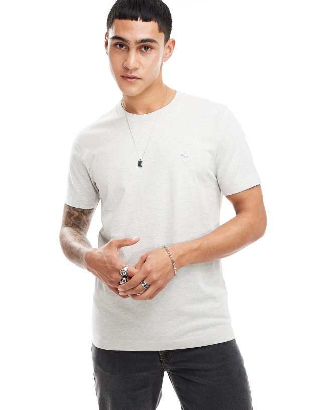 Abercrombie & Fitch - elevated icon logo t-shirt in grey marl