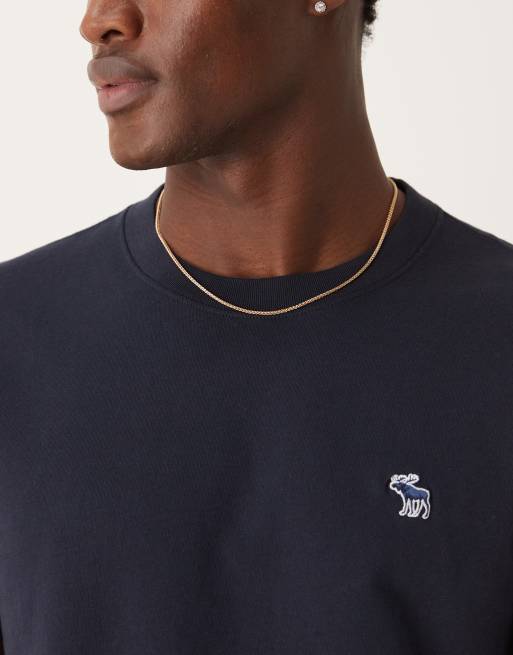 【Abercrombie & Fitch】icon logo t-shir Abercrombie & Fitch elevated icon logo t-shirt in navy | ASOS