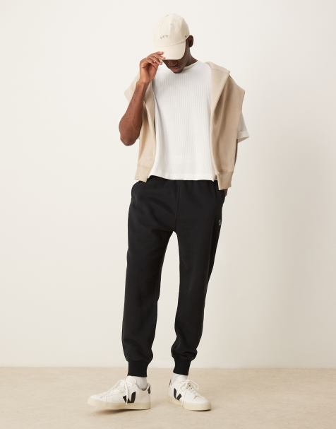 Abercrombie & Fitch elevated icon relaxed trackies in black - view 1