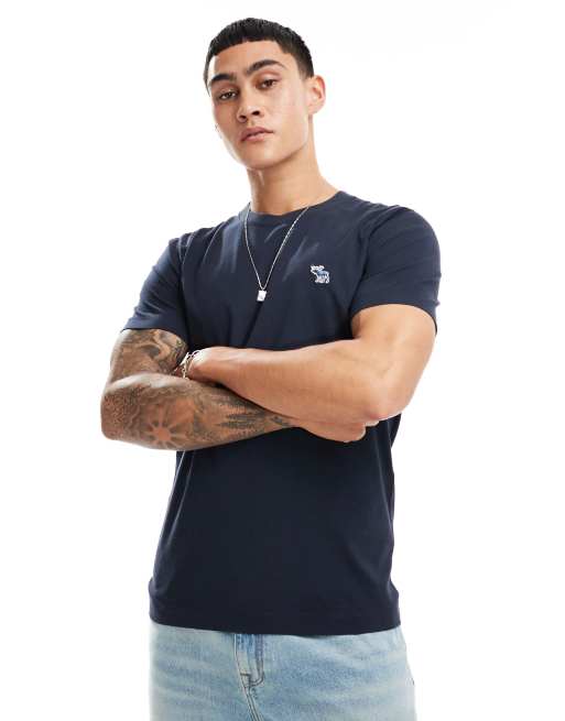 Abercrombie & Fitch - Elevated Icon - T-shirt à logo - Bleu marine