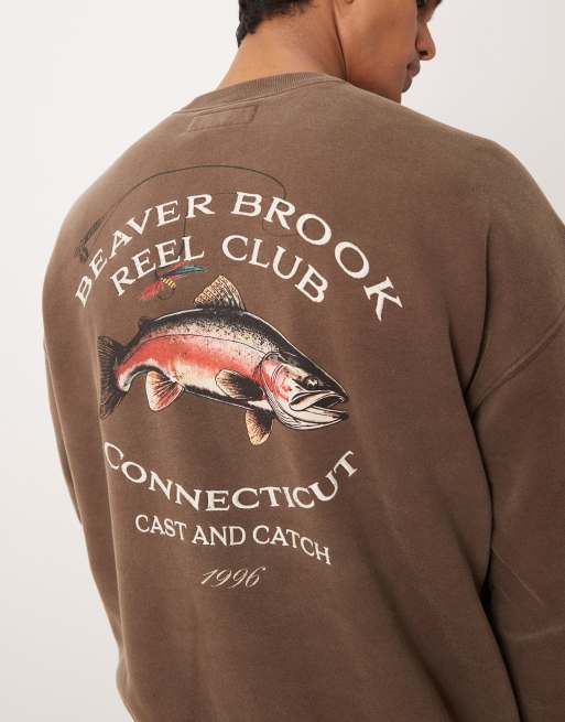 Abercrombie & Fitch embroidered graphic logo sweatshirt in brown, 5 of 5