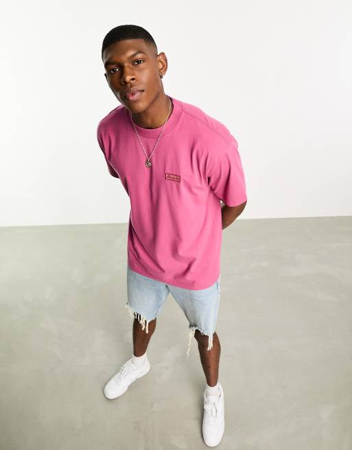 Abercrombie & Fitch embroidery logo oversized t-shirt in red | ASOS