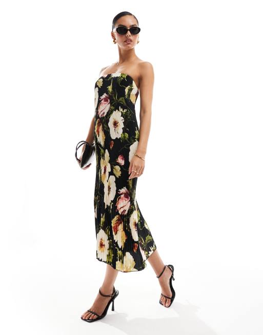 Abercrombie & Fitch - Emerson - Strapless maxi jurk met print in roze