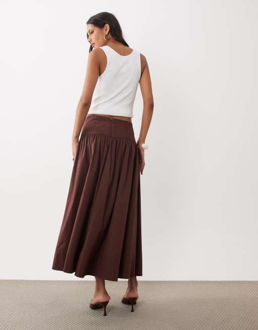 Abercrombie & Fitch ensemble jupe trapèze midi marron, 5 de 5