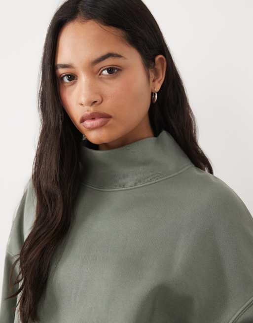 Abercrombie & Fitch ensemble sweat-shirt à col cheminée kaki, 3 de 4
