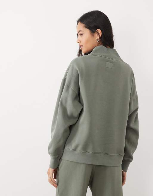 Abercrombie & Fitch ensemble sweat-shirt à col cheminée kaki, 4 de 4
