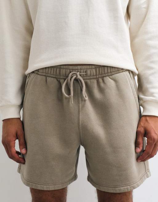 Abercrombie & Fitch essenital jersey shorts in washed brown, 5 of 5
