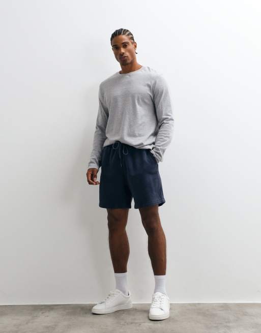 Abercrombie & Fitch essenital jersey shorts in washed navy, 2 of 5