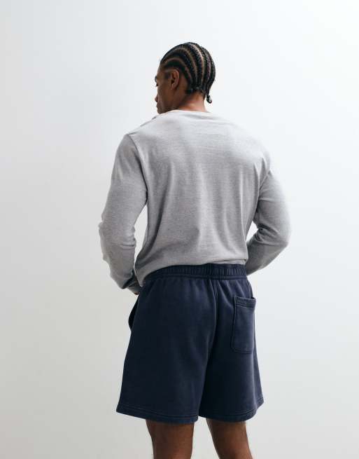 Abercrombie & Fitch essenital jersey shorts in washed navy, 4 of 5