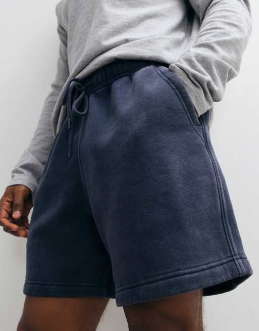 Abercrombie & Fitch essenital jersey shorts in washed navy, 5 of 5