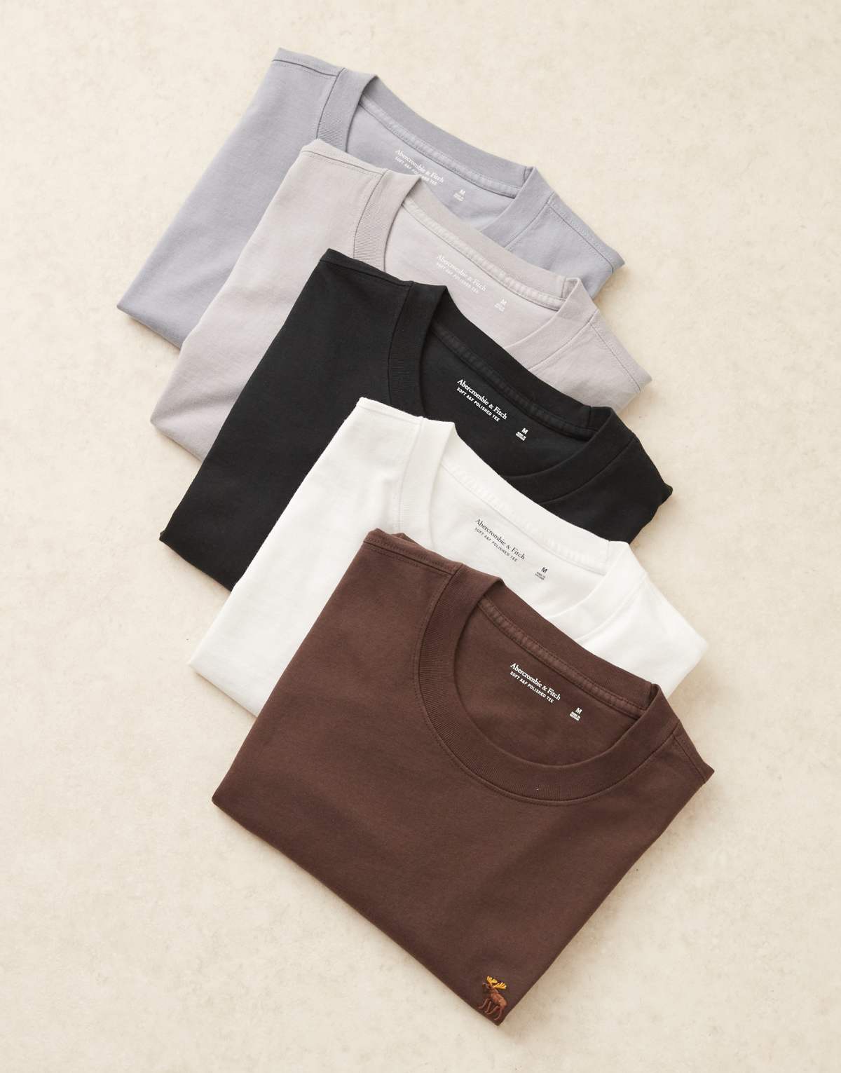 Abercrombie & Fitch essential 5 pack t-shirt in white multi