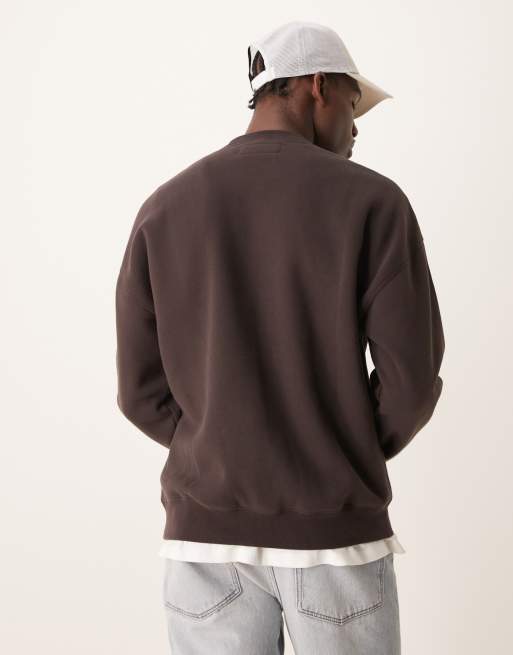 Abercrombie & Fitch – Essential – Brązowa bluza z okrągłym dekoltem, 3 z 4