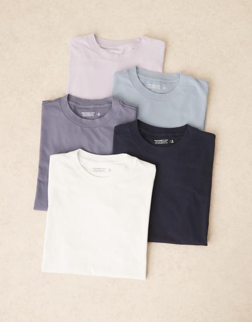 Abercrombie & Fitch - Essential - Confezione da 5 T-shirt multicolore