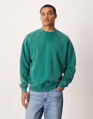 Abercrombie & Fitch Essential Crew Neck Sweatshirt In Green