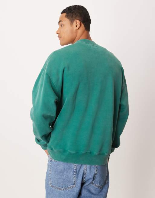 Abercrombie & Fitch essential crew neck sweatshirt in green, 3 of 5
