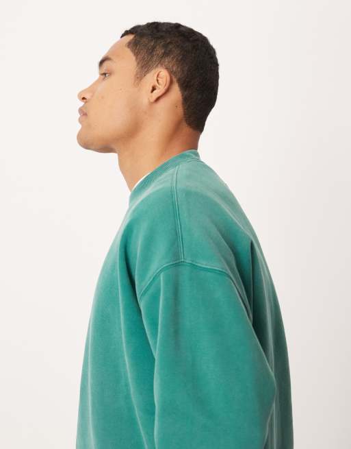 Abercrombie & Fitch essential crew neck sweatshirt in green, 4 of 5