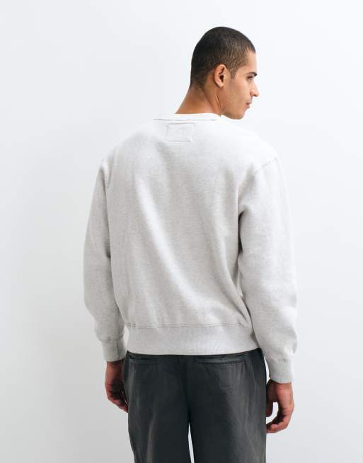 Abercrombie & Fitch essential crew neck sweatshirt in light grey, 3 of 5