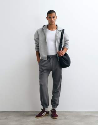 Abercrombie & Fitch Essential Cuffed Joggers In Grey