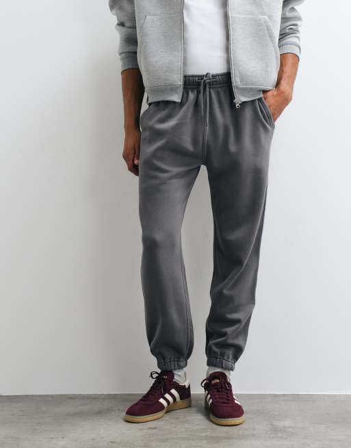 Abercrombie & Fitch essential cuffed joggers in grey, 2 of 5
