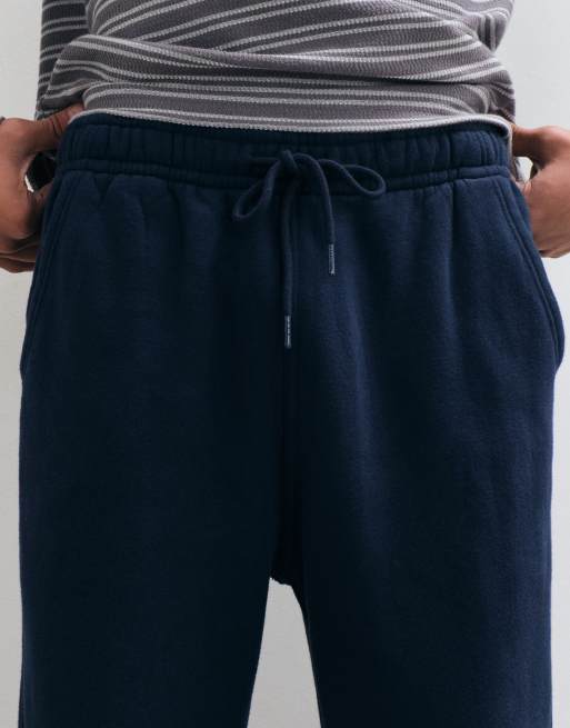 Abercrombie & Fitch essential cuffed trackies in navy, 4 of 5