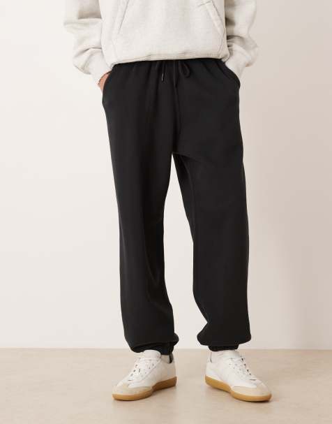 Abercrombie & Fitch essential cinch baggy joggers in black
