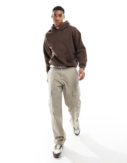 Abercrombie & Fitch - Essential - Felpa con cappuccio comoda marrone, 2 di 4