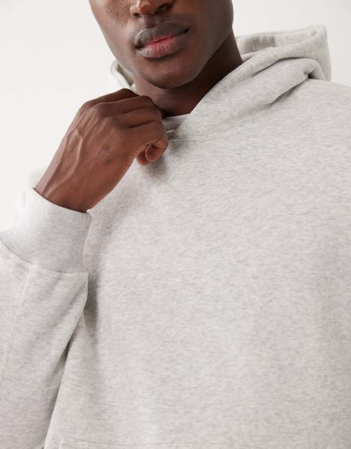 Abercrombie & Fitch - Essential - Felpa con cappuccio oversize grigio mélange, 5 di 5