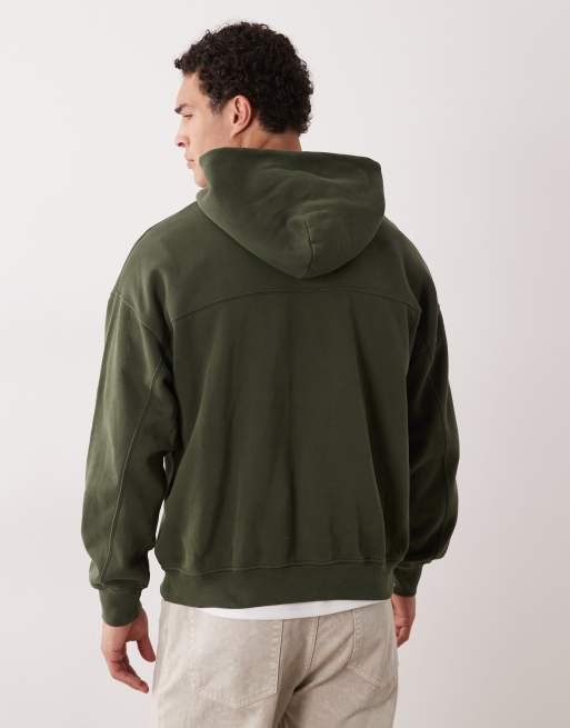 Abercrombie & Fitch - Essential - Felpa con cappuccio verde, 3 di 5