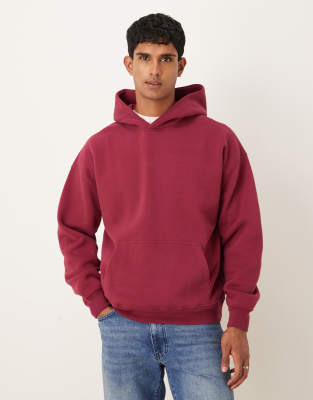 Abercrombie & Fitch Essential Front Pocket Hoodie In Red