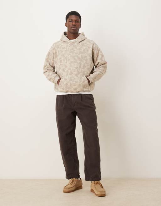 Abercrombie & Fitch essential front pocket hoodie in cream camo, 2 of 5