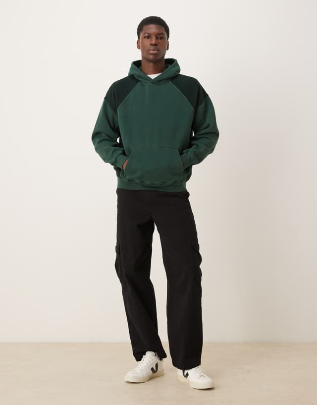 Abercrombie & Fitch essential front pocket hoodie in dark green | ASOS