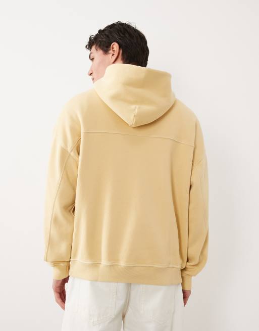 Abercrombie & Fitch essential front pocket hoodie in yellow, 3 of 5