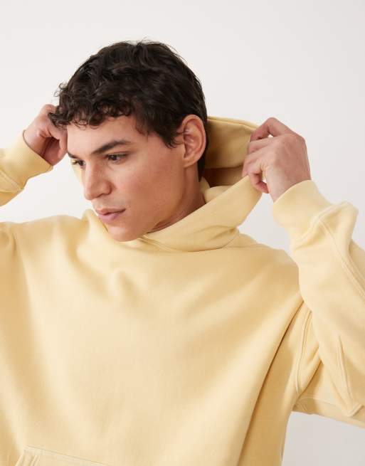 Abercrombie & Fitch essential front pocket hoodie in yellow, 5 of 5