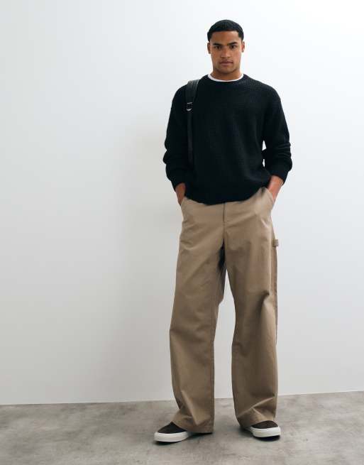 Abercrombie & Fitch essential gestrickter Pullover mit Rundhalsausschnitt in Schwarz, 3 von 5