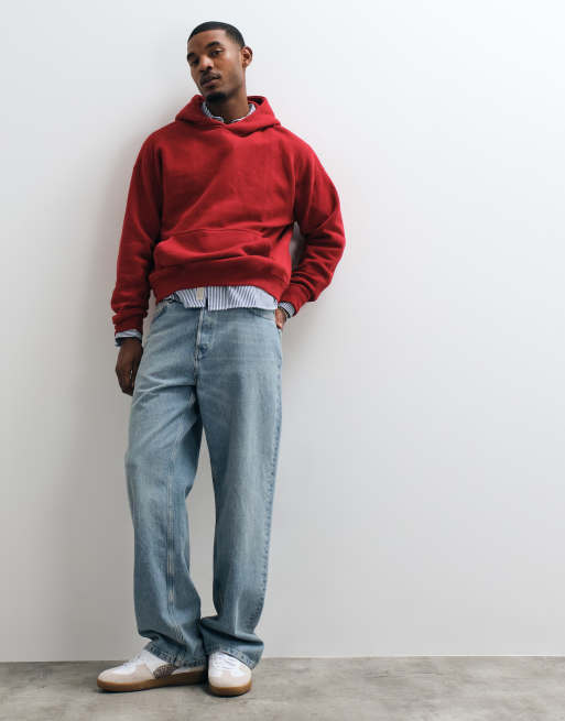 Abercrombie & Fitch essential hoodie in red, 2 of 5
