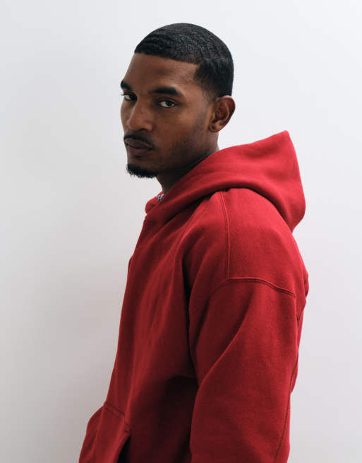 Abercrombie & Fitch essential hoodie in red, 3 of 5